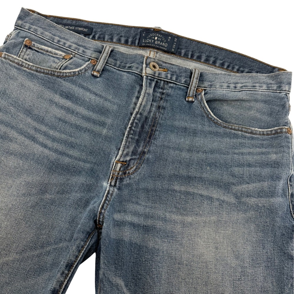 Lucky Brand 363 Vintage Straight Jeans Mens 33x32 Blue Marshalls Beach Denim